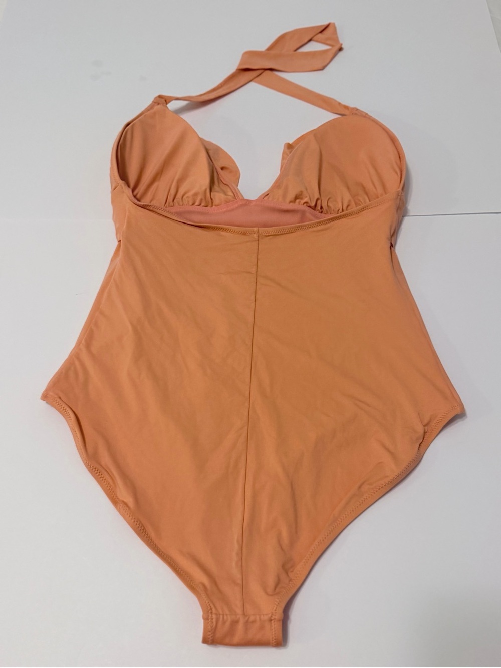 EUC Zingara Peach Halter One-Piece Swimsuit with Gold Accent size 14 - Picture 7 of 7